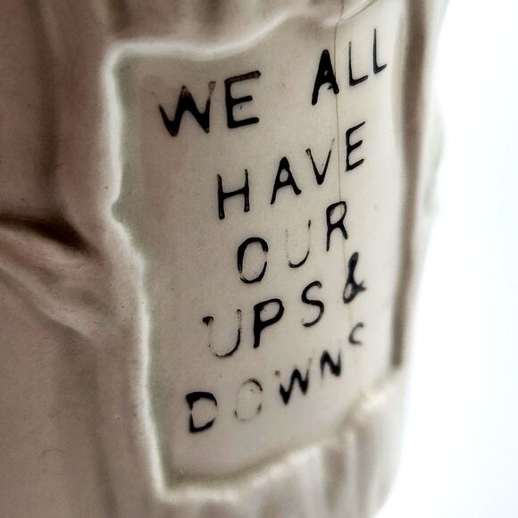 Vintage 1980s Enesco Owl Stacking Mug – 3D Ceramic Coffee Cup - Mom Tree Carving - Picture 12 of 13